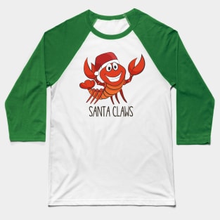 Santa Claws, Cute Funny Lobster Christmas Baseball T-Shirt